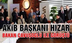 AKİB Genel Başkanı Ali Hızar, Mevlüt Çavuşoğlu ile Görüştü