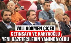 Vali Çiçek ile Süleyman Çetinsaya ve Nurullah Mert Kahyaoğlu, Yeni Gazetecilerin Törenine Katıldı