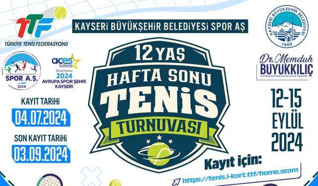 Kayseri'de 12 Yaş hafta sonu tenis turnuvası