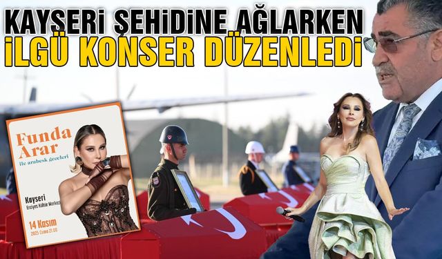 Kayseri Şehidine Ağlarken Mehmet İlgü, Funda Arar Konseri Verdi