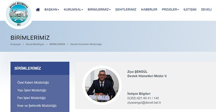 Ziya Şengül Develi Belediyesi Min