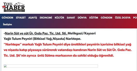 Narin Süt Ürünleri Tağşiş