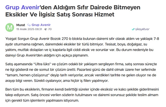 Grup Avenır Şikayetvar 2