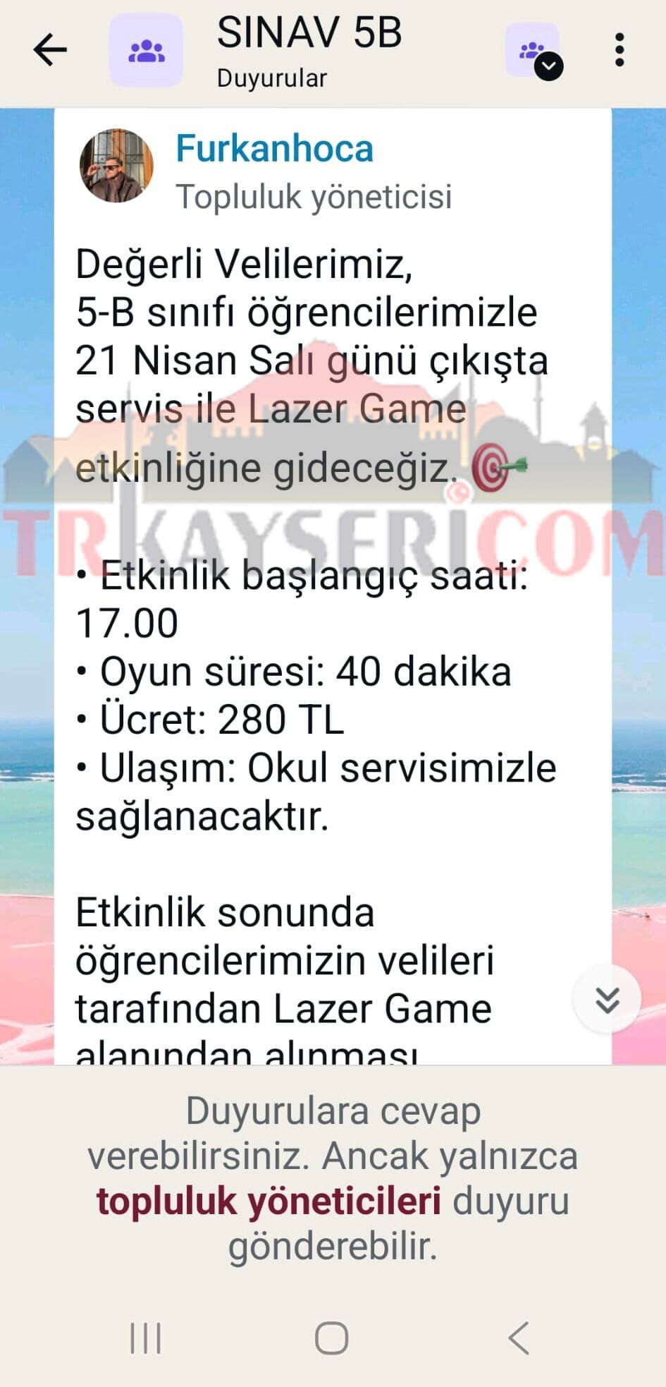 Sınav Koleji Kayseri Whatsapp Grubu Lazer Game