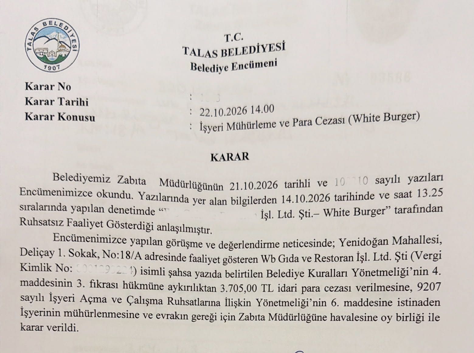 White Burger Ceza